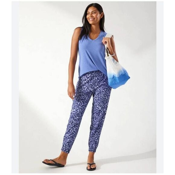 Tommy Bahama Islandzone Blue Leopard Joggers Size Small - Picture 1 of 7